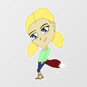 チビ(小さくかわいく書いた感じ)の女 ウィンドウサイン (シート)