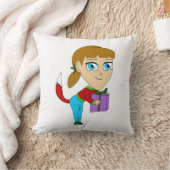 チビ(小さくかわいく書いた感じ)の女 クッション (ブランケット)