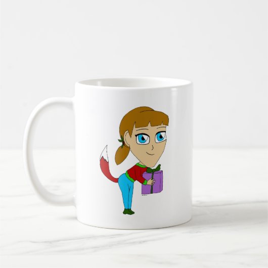 チビ(小さくかわいく書いた感じ)の女 コーヒーマグカップ (左)