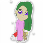 チビ（小さくかわいく書いた感じ）の女 シール (正面)