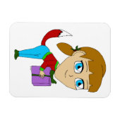 チビ（小さくかわいく書いた感じ）の女 マグネット (横)