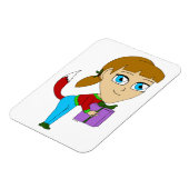 チビ（小さくかわいく書いた感じ）の女 マグネット (左側)