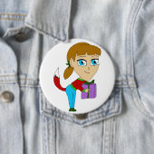 チビ（小さくかわいく書いた感じ）の女 缶バッジ (インサイチュ)