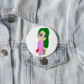 チビ（小さくかわいく書いた感じ）の女 缶バッジ (インサイチュ)