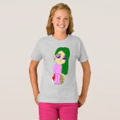 チビ（小さくかわいく書いた感じ）の女 Tシャツ (正面フル)