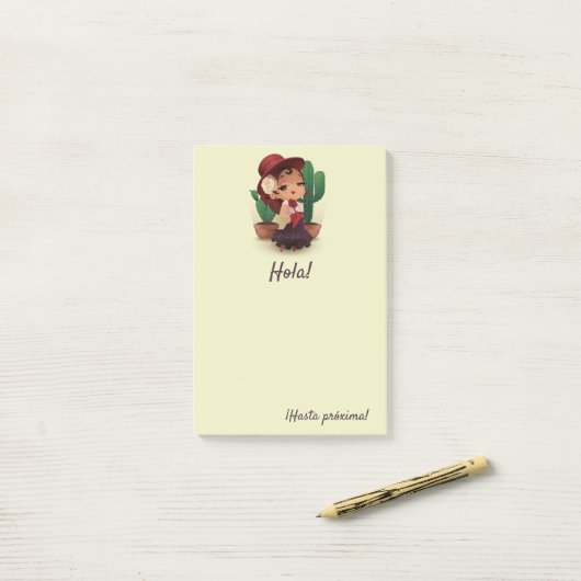 チビ(小さくかわいく書いた感じ)の帽子スペインのと指のフラメンコ ポストイット (デスク上)