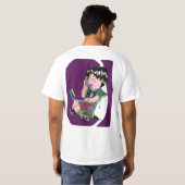 チビ(小さくかわいく書いた感じ)の技術的な男の子のティー Tシャツ (裏面フル)