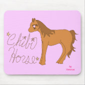 チビ(小さくかわいく書いた感じ)の馬 マウスパッド (正面)