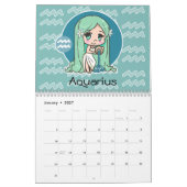 チビ（小さくかわいく書いた感じ）の(占星術の)十二宮図 カレンダー (1月 2027)