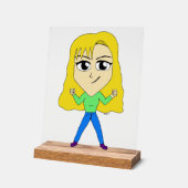 チビ（小さくかわいく書いた感じ） アクリルサイン (傾斜)