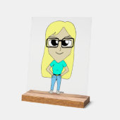 チビ（小さくかわいく書いた感じ） アクリルサイン (傾斜)