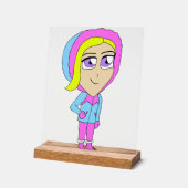 チビ（小さくかわいく書いた感じ） アクリルサイン (傾斜)