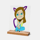 チビ（小さくかわいく書いた感じ） アクリルサイン (傾斜)