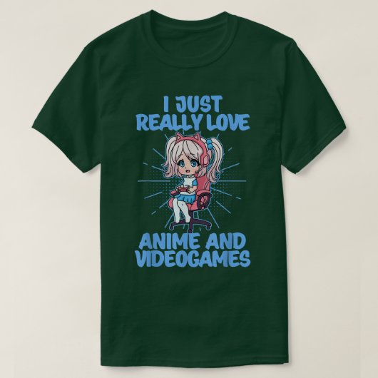 チビ（小さくかわいく書いた感じ）アニメガールゲーム恋人Videogames Otaku Ani Tシャツ (デザイン正面)