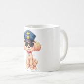 チビ(小さくかわいく書いた感じ)アニメ警察プードル犬 コーヒーマグカップ (正面右)