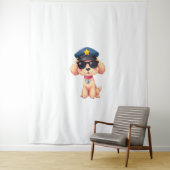 チビ（小さくかわいく書いた感じ）アニメ警察プードル犬 タペストリー (インサイチュ)