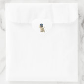 チビ(小さくかわいく書いた感じ)アニメ警察プードル犬 ハートシール (バッグ)