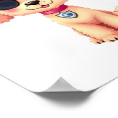 チビ(小さくかわいく書いた感じ)アニメ警察プードル犬 ポスター (角)