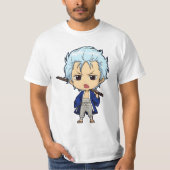 チビ(小さくかわいく書いた感じ)アニメ銀玉 Tシャツ (正面)