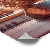 チビ（小さくかわいく書いた感じ）アート私は朝は行わない ポスター (角)