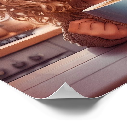 チビ(小さくかわいく書いた感じ)アート私は朝は行わない ポスター (角)