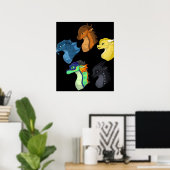 チビ(小さくかわいく書いた感じ)ウイングオブドラゴンファイアクラシック ポスター (ホームオフィス)