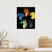 チビ(小さくかわいく書いた感じ)ウイングオブドラゴンファイアクラシック ポスター (キッチン)