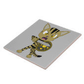 チビ(小さくかわいく書いた感じ)ウォリアー猫 タイル (側面)