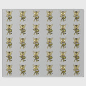 チビ（小さくかわいく書いた感じ）ウォリアー猫 ラッピングペーパー (フラット)