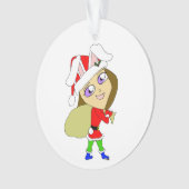 チビ（小さくかわいく書いた感じ） オーナメント (正面)