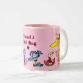 チビ（小さくかわいく書いた感じ）カスタムフルーツキャラクターマグ ツートーンマグカップ (正面右)