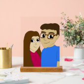 チビ（小さくかわいく書いた感じ）カップル アクリルサイン (ウェディング)