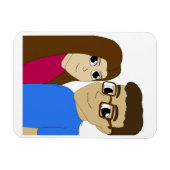 チビ(小さくかわいく書いた感じ)カップル マグネット (横)