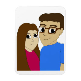 チビ（小さくかわいく書いた感じ）カップル マグネット