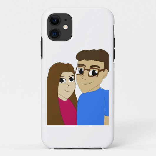 チビ（小さくかわいく書いた感じ）カップル Case-Mate iPhoneケース (裏面)