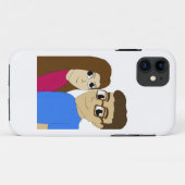 チビ（小さくかわいく書いた感じ）カップル Case-Mate iPhoneケース (裏面(横))