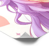 チビ（小さくかわいく書いた感じ）ガールカワイイポートレート ポスター (角)