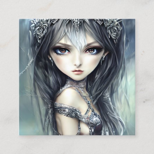 チビ(小さくかわいく書いた感じ)ガールナイト コーリングカード (正面)