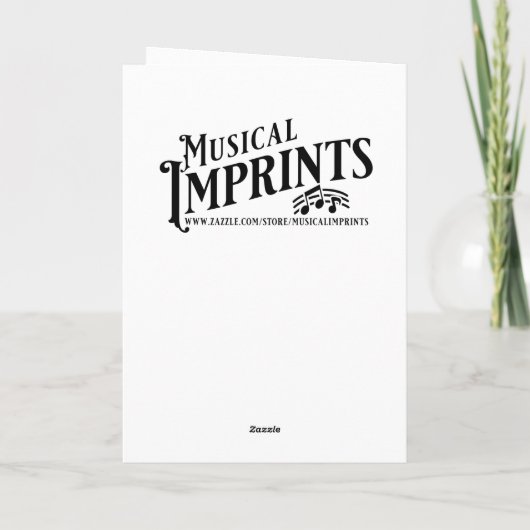 チビ(小さくかわいく書いた感じ)ガール遊ズハープパーソナライズされた誕生日 カード (裏面)