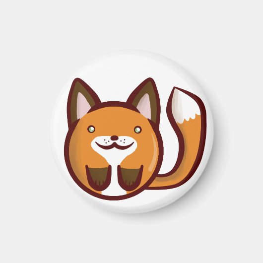 チビ（小さくかわいく書いた感じ）キツネ マグネット (正面)