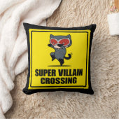 チビ(小さくかわいく書いた感じ)キャットウすごいーマンヴィラン交差標識 クッション (ブランケット)