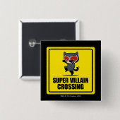 チビ(小さくかわいく書いた感じ)キャットウーマンすごいヴィラン交差標識 缶バッジ (正面&裏面)