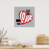 チビ（小さくかわいく書いた感じ）キャットウーマンオンバットマン2 ポスター (キッチン)