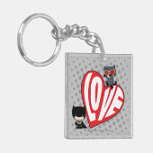 チビ(小さくかわいく書いた感じ)キャットウーマンオンバットマン キーホルダー (正面左)