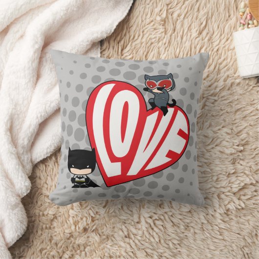 チビ(小さくかわいく書いた感じ)キャットウーマンオンバットマン クッション (ブランケット)