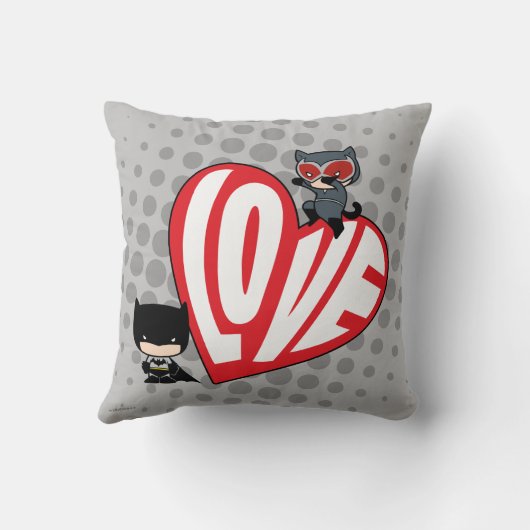 チビ(小さくかわいく書いた感じ)キャットウーマンオンバットマン クッション (裏面)