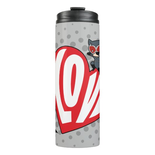 チビ（小さくかわいく書いた感じ）キャットウーマンオンバットマン タンブラー (正面)