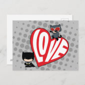 チビ（小さくかわいく書いた感じ）キャットウーマンオンバットマン ポストカード (正面/裏面)