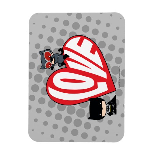 チビ(小さくかわいく書いた感じ)キャットウーマンオンバットマン マグネット (縦)