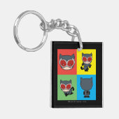 チビ(小さくかわいく書いた感じ)キャットウーマンキャラクターポーズ キーホルダー (正面左)